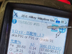 ASTM A213 T91 tube PMI testing