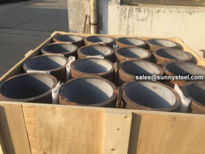 Transport packaging of cast basalt pipe